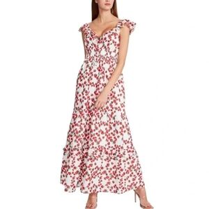 NWT Betsey Johnson 100% cotton slip on strawberry Maxi Dress Sz S
